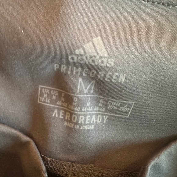 NWOT Adidas AeroReady women’s medium 3 stripe black leggings. - Picture 2 of 9